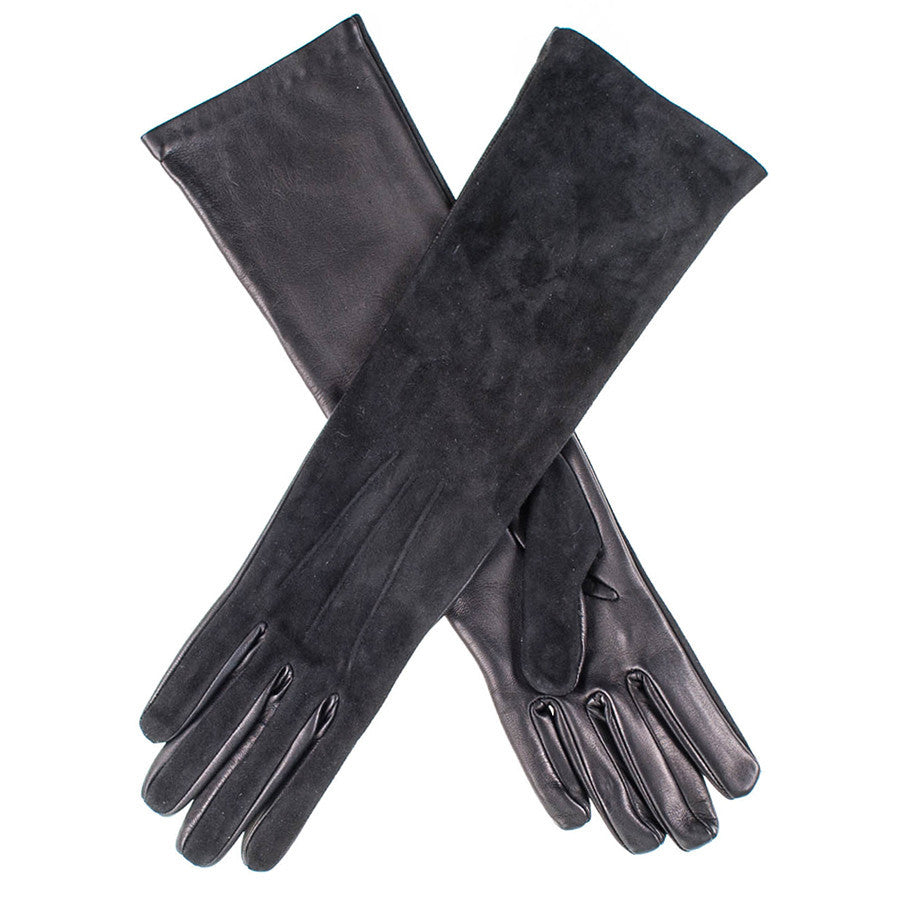 Black Suede and Leather Gloves 