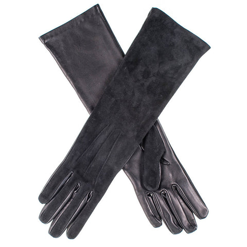 long black leather opera gloves