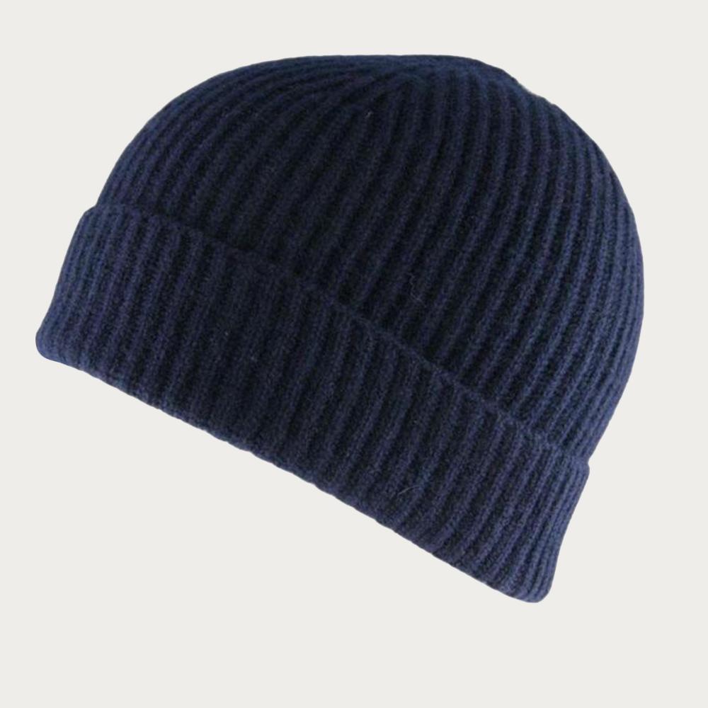 Navy Cashmere Beanie – Black.co.uk