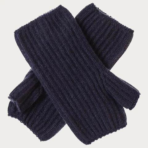 Ladies' Navy Blue  Fingerless  Cashmere Mittens