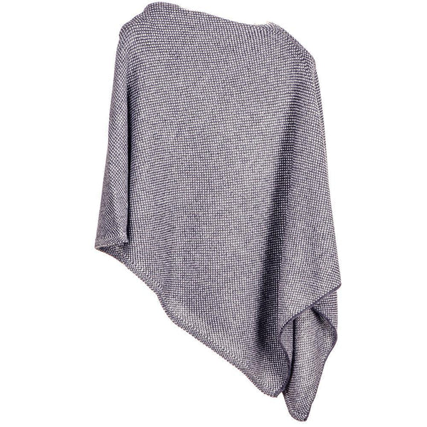 Navy and Grey Cashmere Poncho