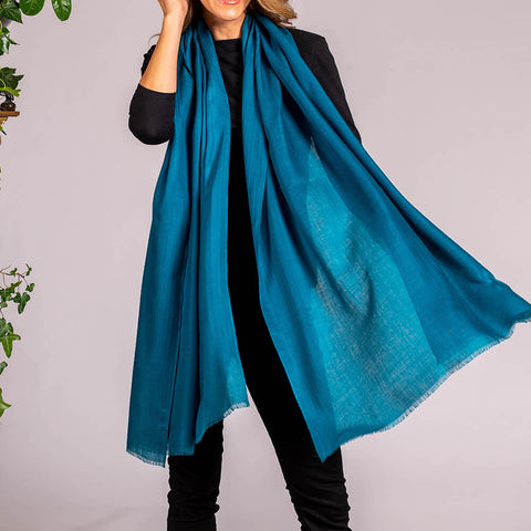 Women's Green Cashmere and Silk Wrap –