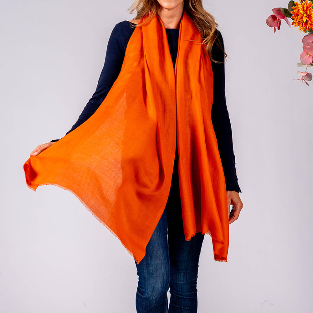 PRE ORDER: Terracotta Spice Cashmere and Silk Wrap