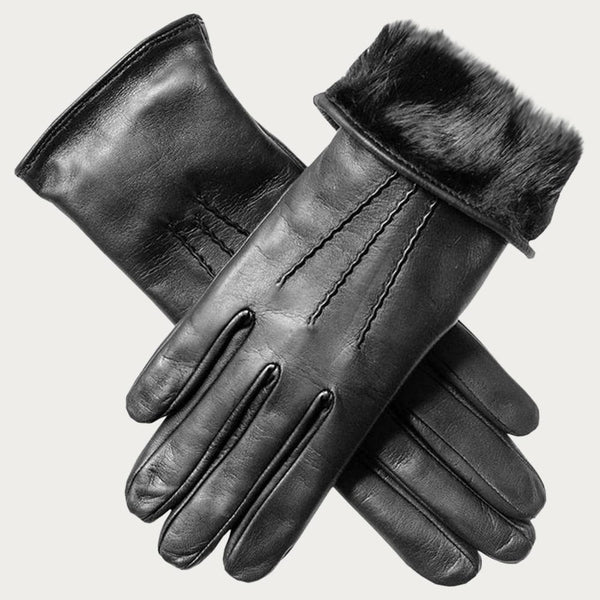 ladies fleece lined leather gloves