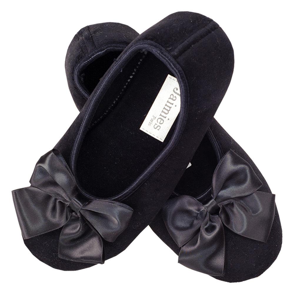Luxury Black Velvet Ballerina Slippers 