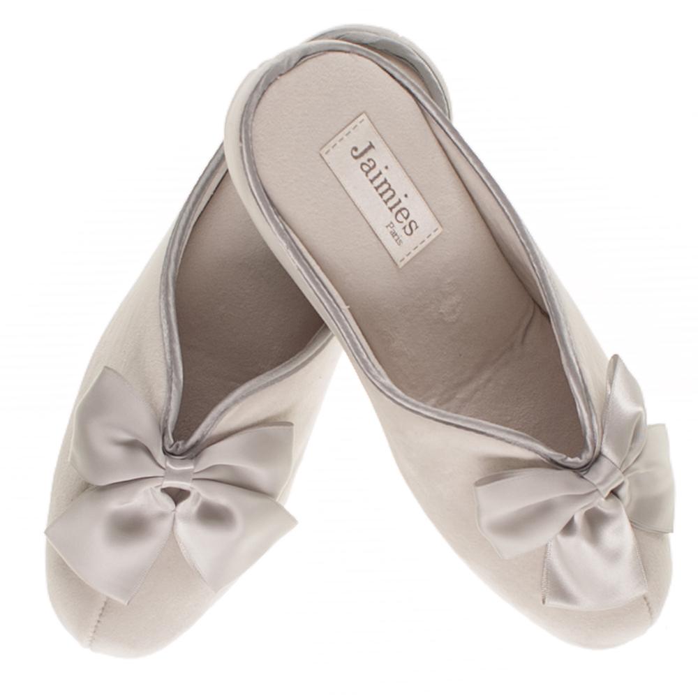 ladies grey mule slippers