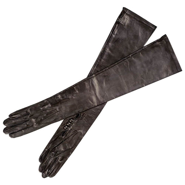 Womens Long Black Leather Gloves Blackcouk