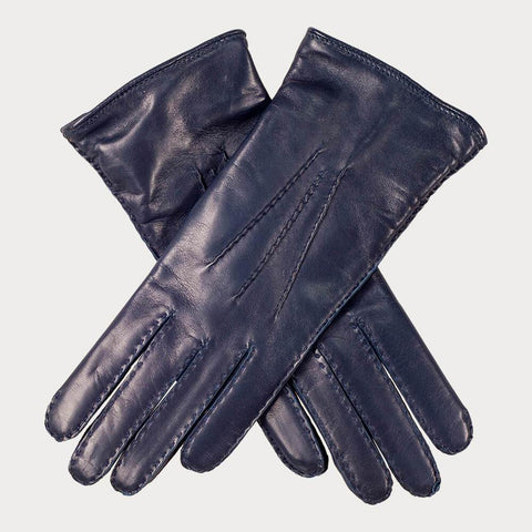 Ladies' Black Rabbit Fur Lined Leather Gloves