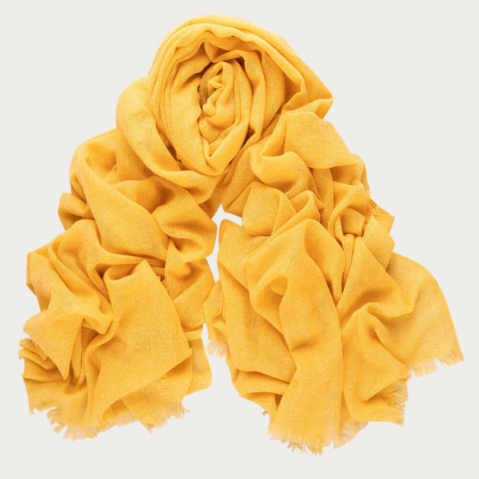 Sunglow Yellow Gossamer Cashmere Shawl