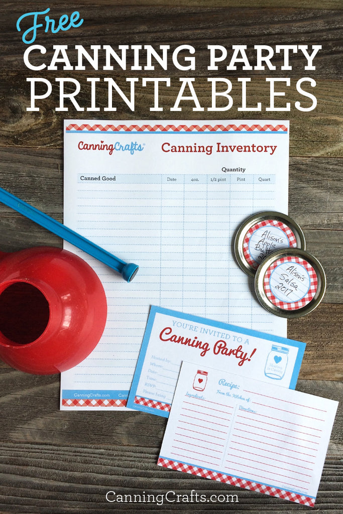 Canning Party Printable Invitations, Jar Labels, Recipe Cards, Inventory Sheet | CanningCrafts.com