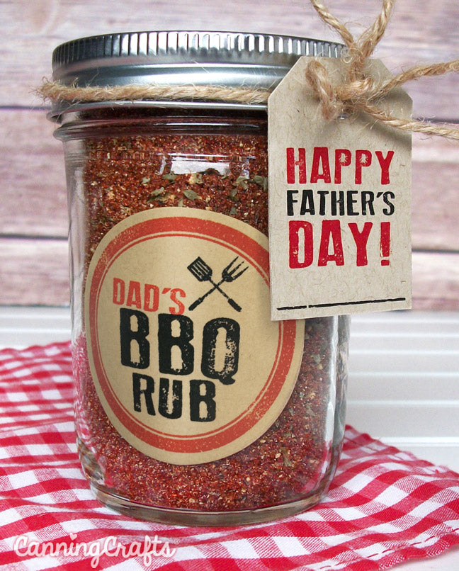 Father's Day BBQ Spice Rub Recipe with FREE printable tags & labels | CanningCrafts.com