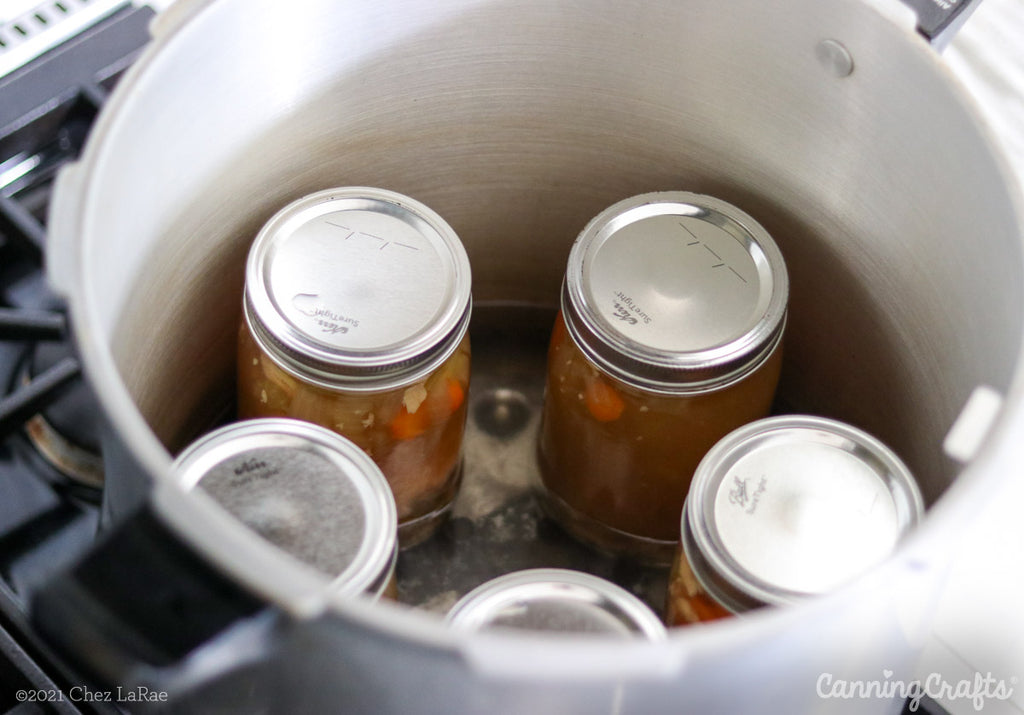 Filling a Pressure Canner for Beef Stew Canning Recipe | CanningCrafts.com