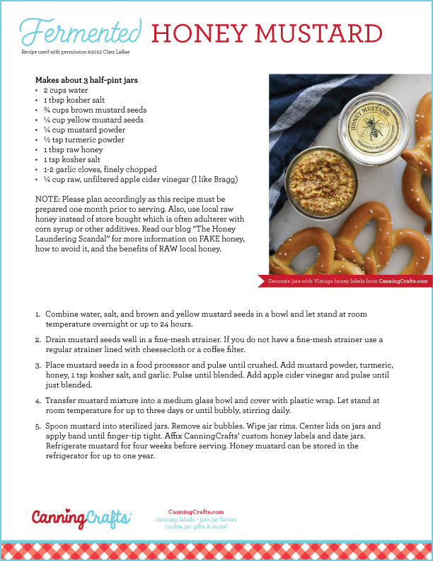 Fermented Honey Mustard Recipe Card | CanningCrafts.com