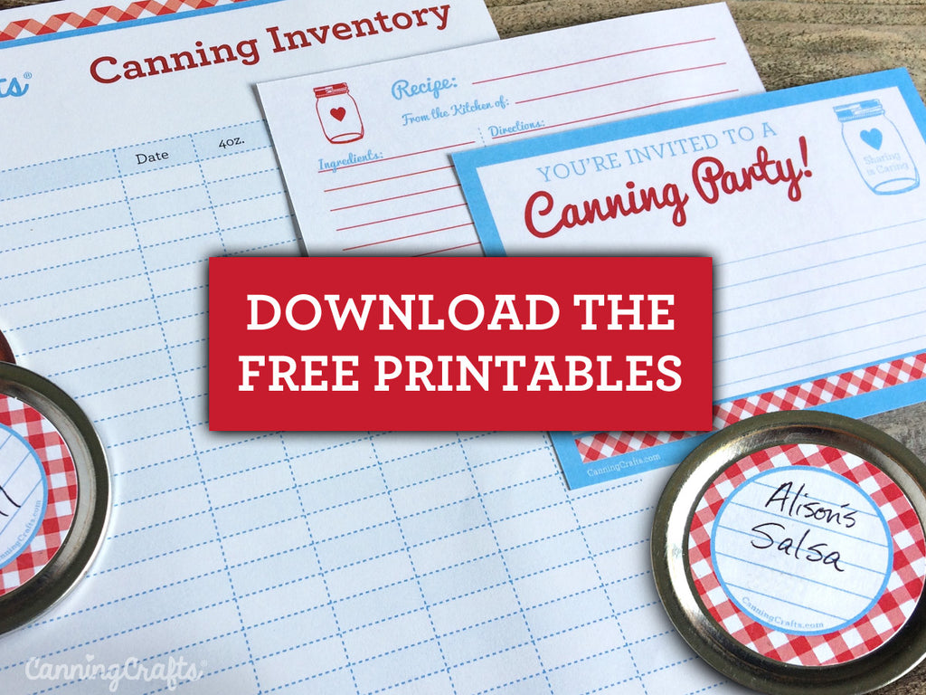 Canning Party Printable Invitations, Jar Labels, Recipe Cards, Inventory Sheet | CanningCrafts.com