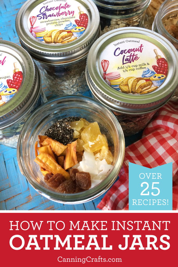 DIY Instant Oatmeal Jars with Dehydrated Fruit breakfast recipes | CanningCrafts.com