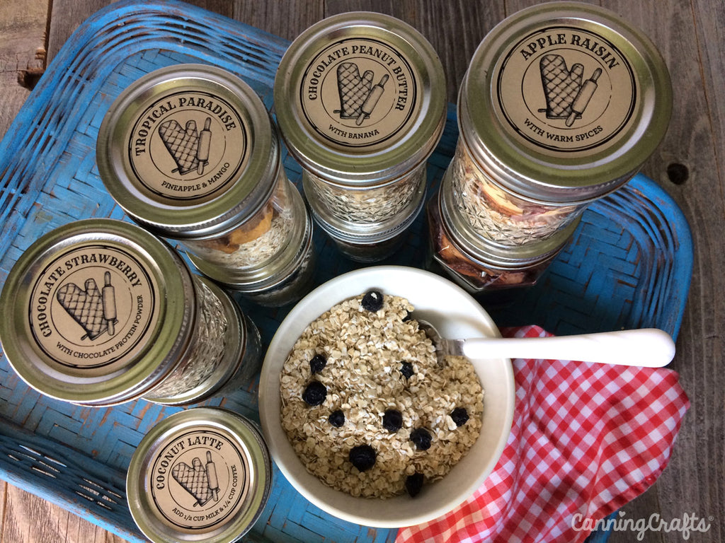DIY Instant Oatmeal Jars with Custom Kitchen Labels | CanningCrafts