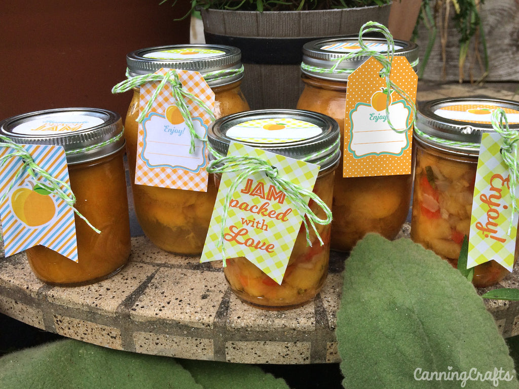 FREE Printable Peach Canning Labels and Hang Tags | CanningCrafts.com