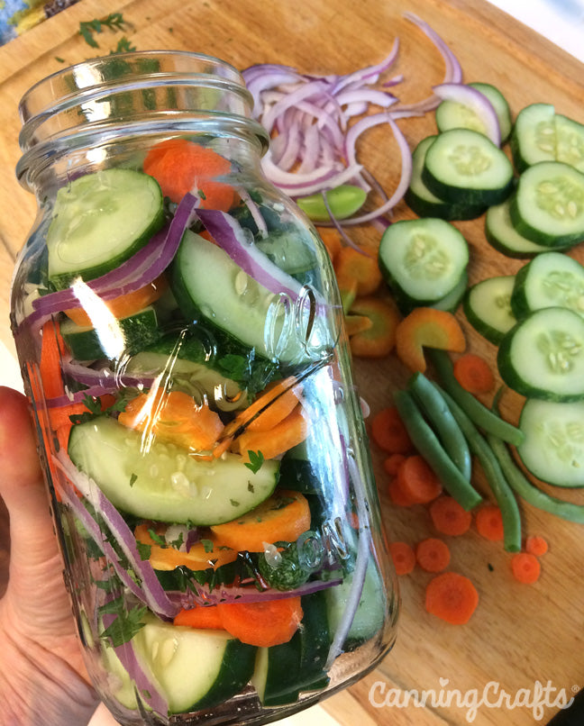 Mexican Lime Refrigerator Pickled Vegetables in Mason Jar | CanningCrafts.com
