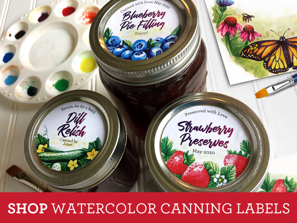 Shop for Custom Watercolor Labels on CanningCrafts.com