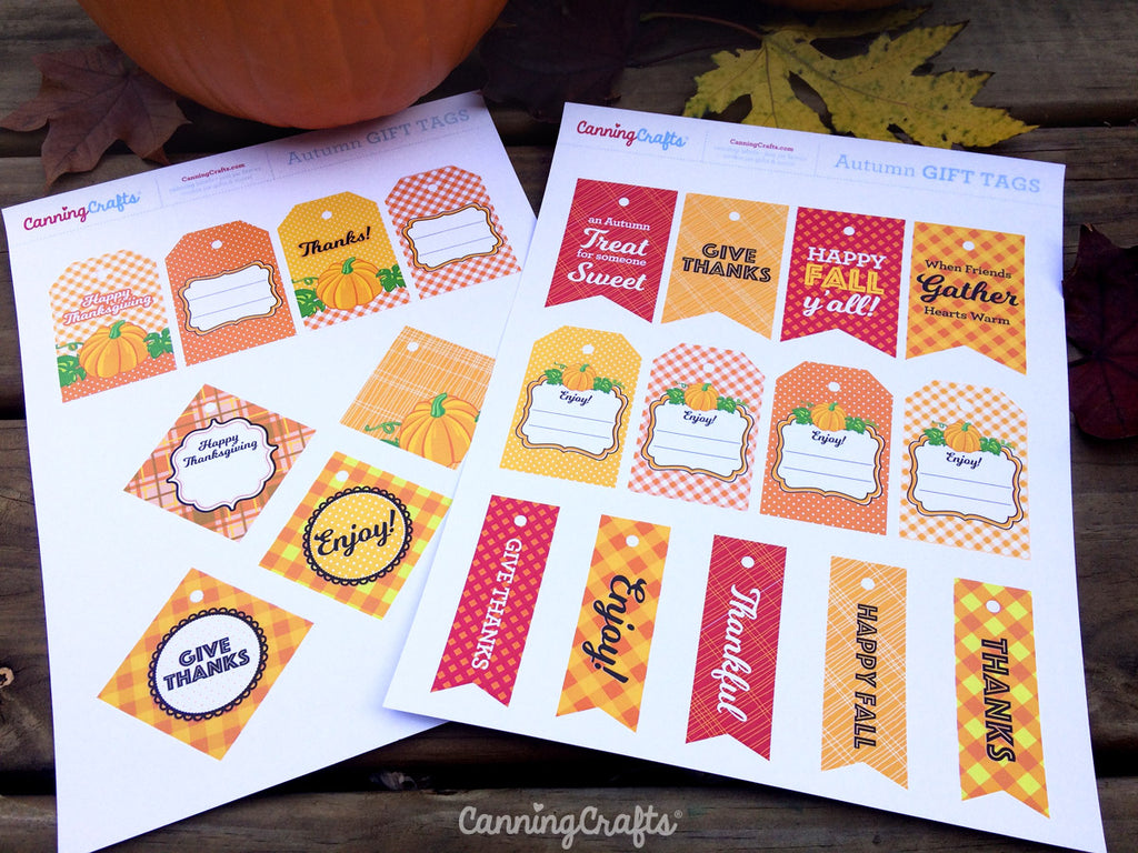 FREE Printable Thanksgiving Fall Gift Tags | CanningCrafts.com