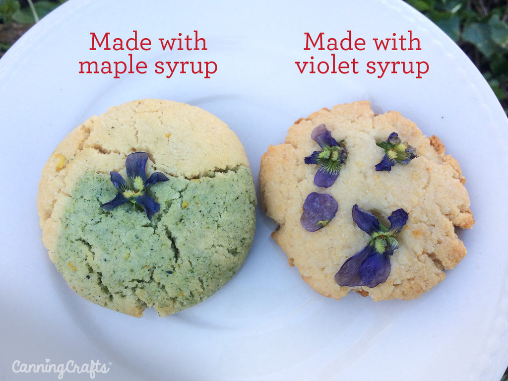 Wild Violet Lemon Cookies Recipe with flower and maple syrup | CanningCrafts.com
