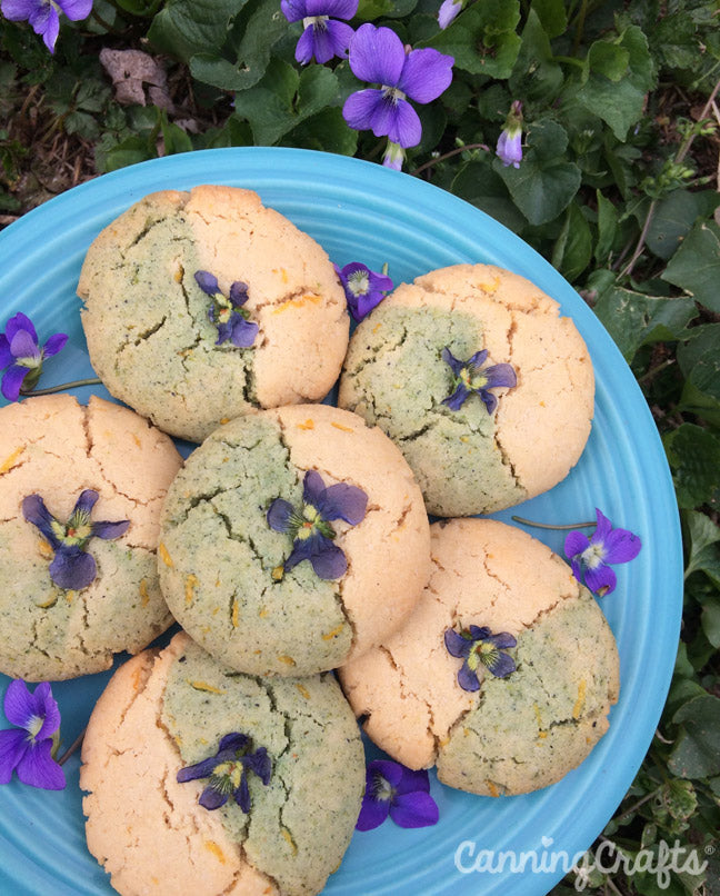 Wild Violet Lemon Cookies Recipe with dehydrated flowers | CanningCrafts.com