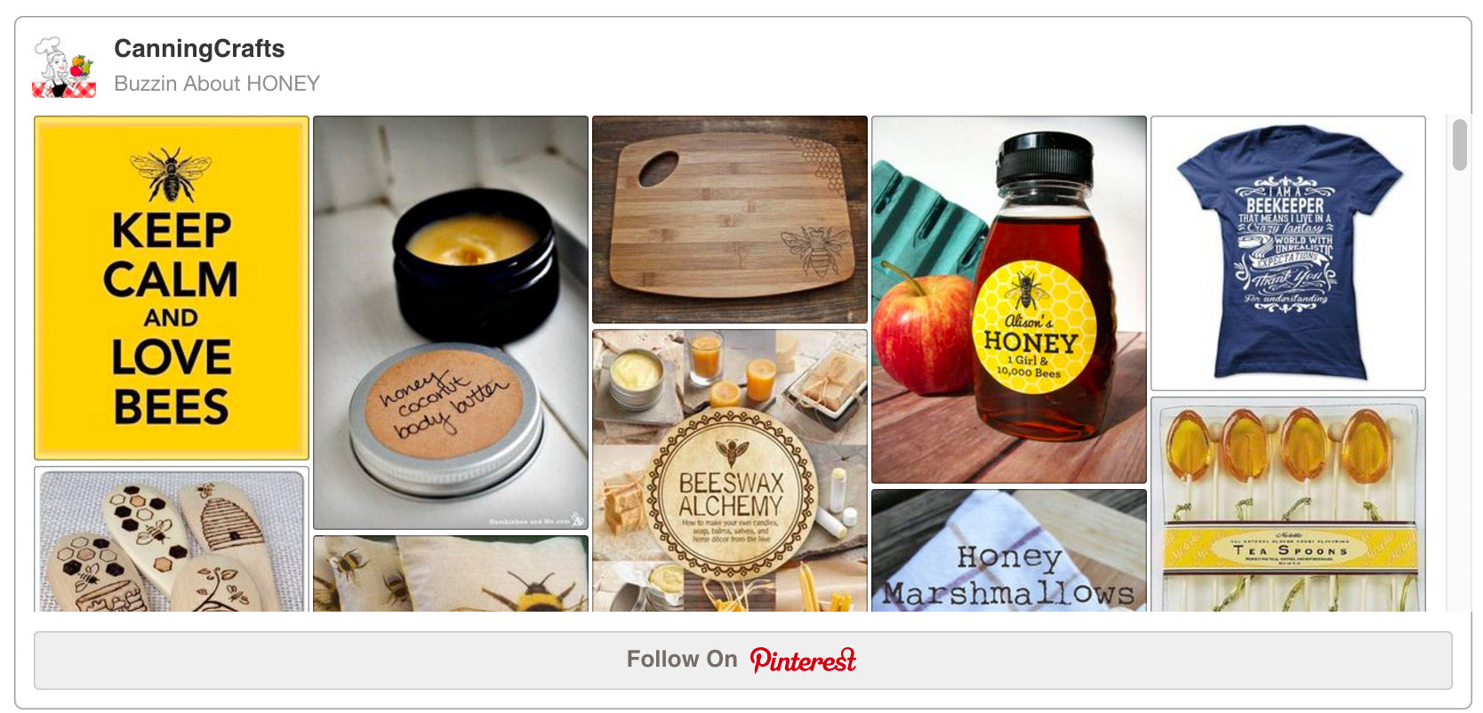 Honey Pinterest board