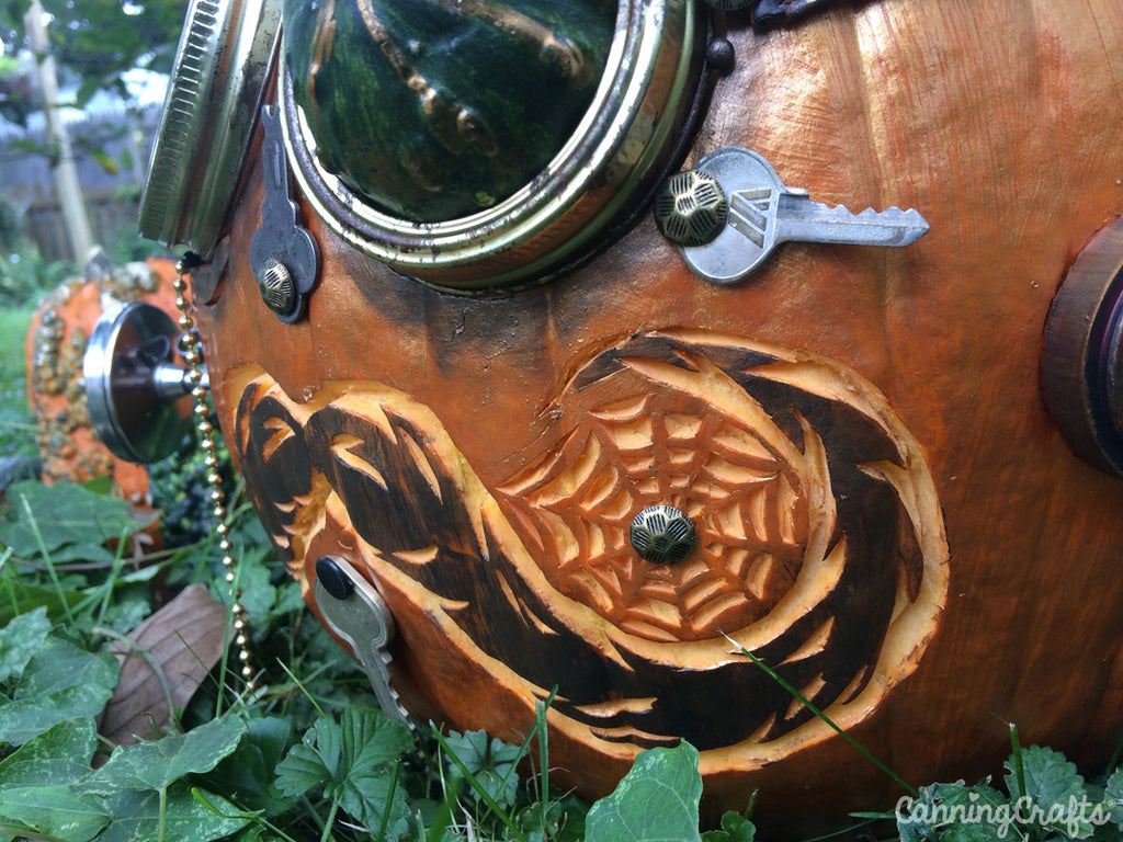 Halloween Steam Pumpkin Carving Template | CanningCrafts.com