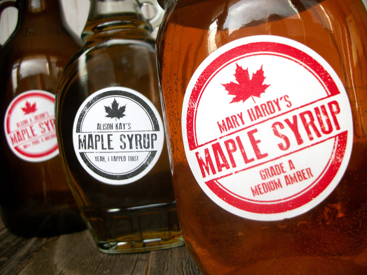 Download Custom Rubber Stamp Maple Syrup Bottle Labels for maple sugarers - CanningCrafts