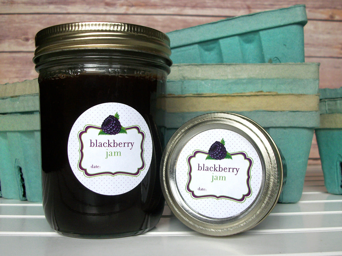 Download Cute Blackberry Jam Canning Labels, mason jar labels for preserved jam - CanningCrafts