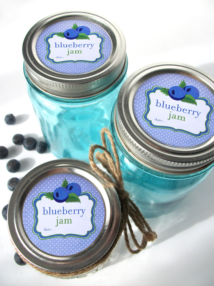 cute blueberry jam canning labels mason jar labels for homemade jam canningcrafts