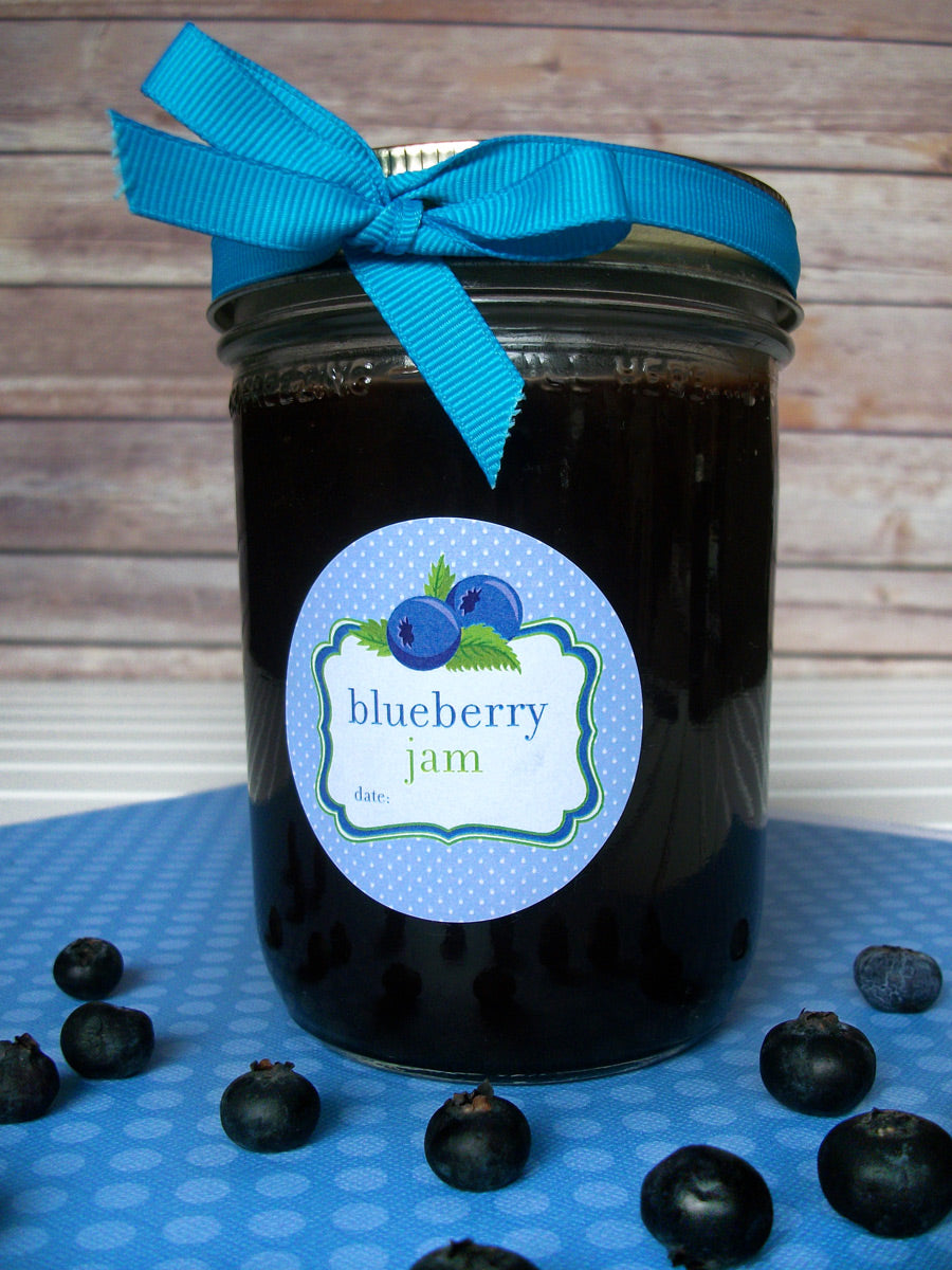 Download Cute Blueberry Jam Canning Labels, mason jar labels for homemade jam - CanningCrafts