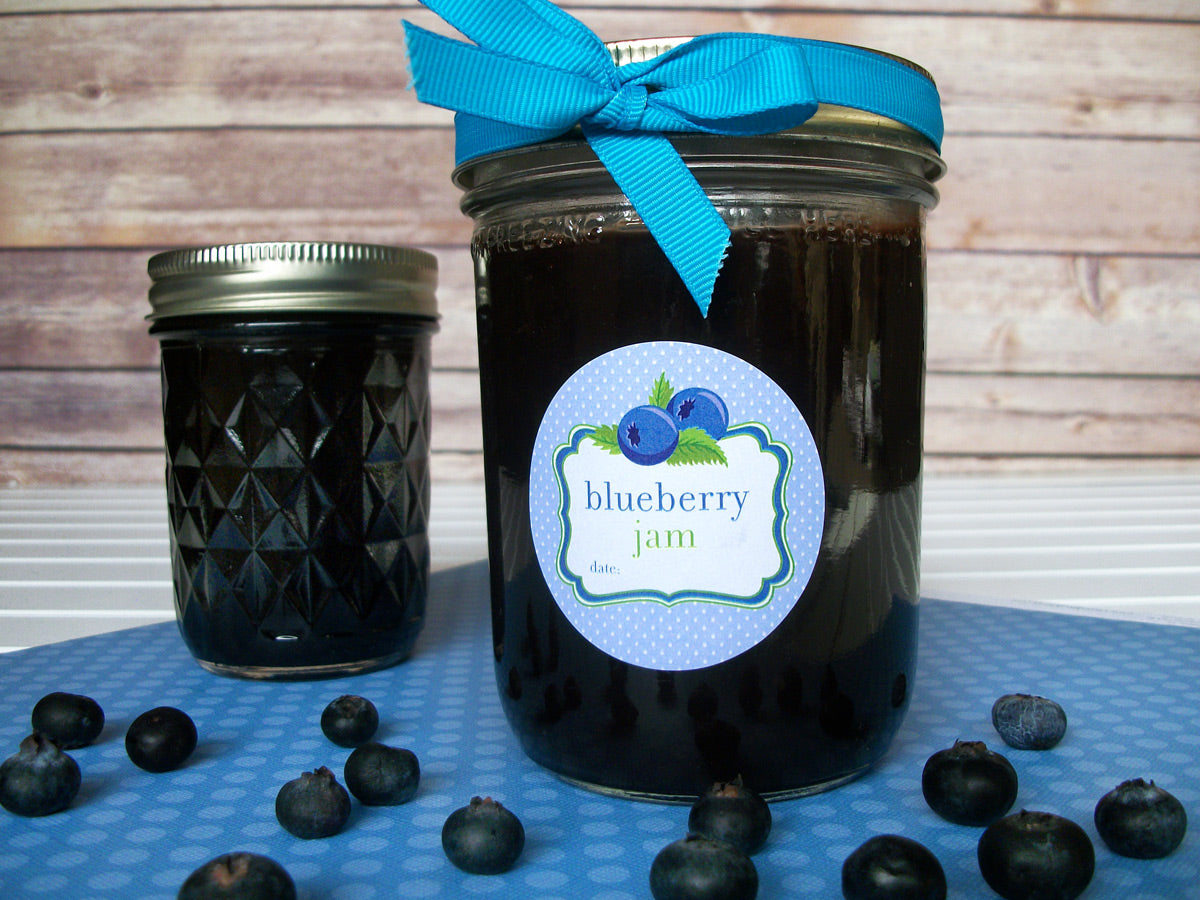 Download Cute Blueberry Jam Canning Labels, mason jar labels for homemade jam - CanningCrafts