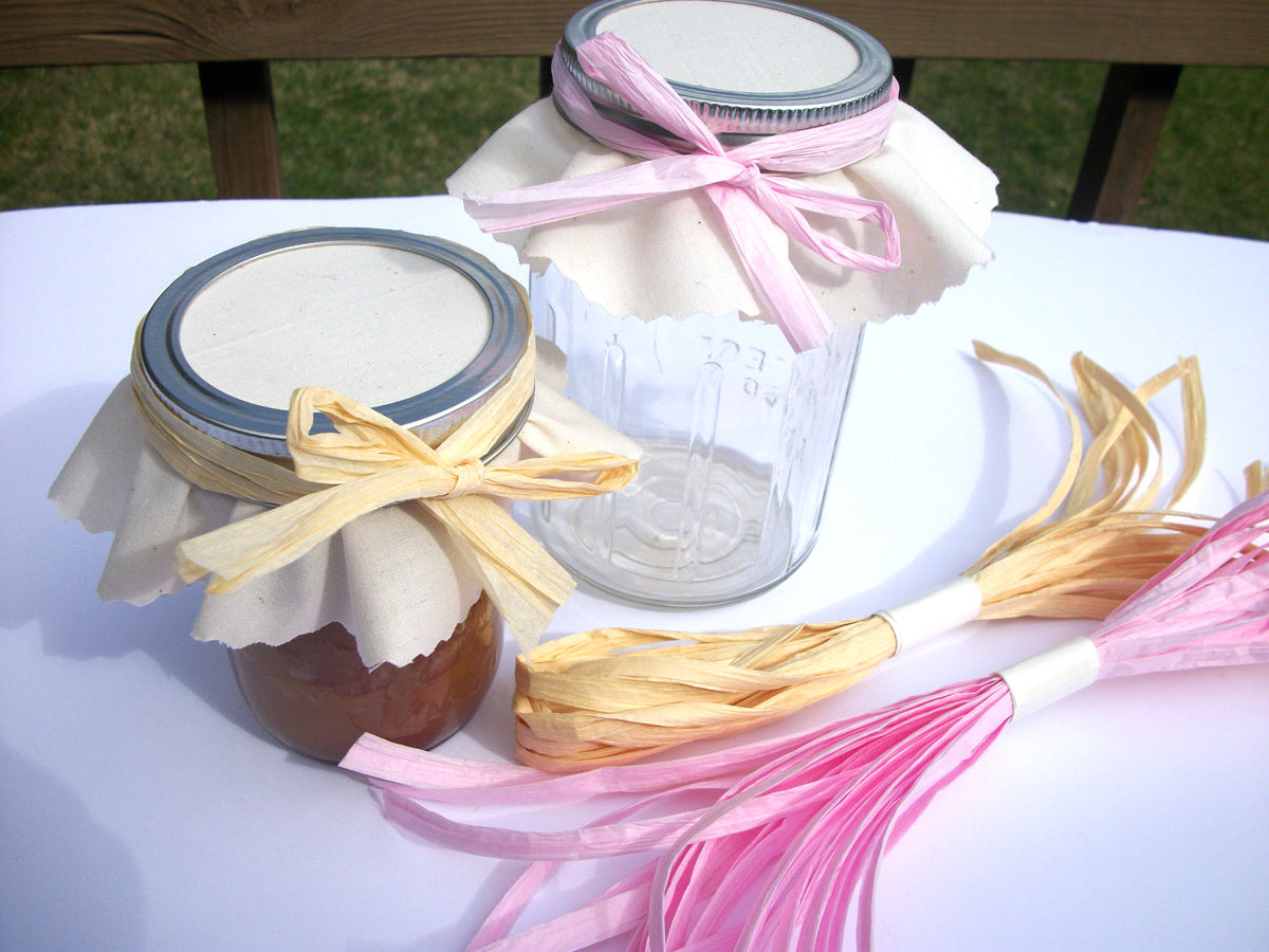 how to tie a raffia bow around a jar