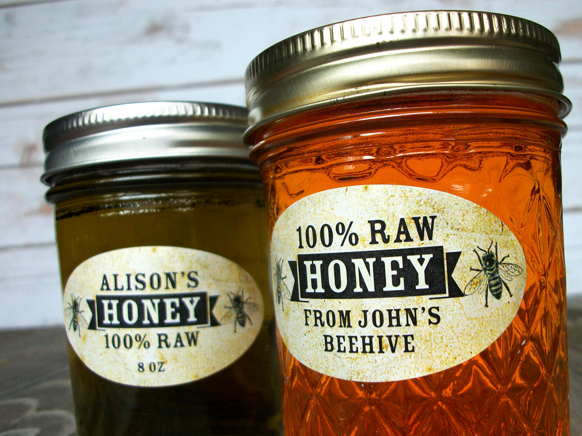 custom vintage oval honey jar labels gifts for backyard