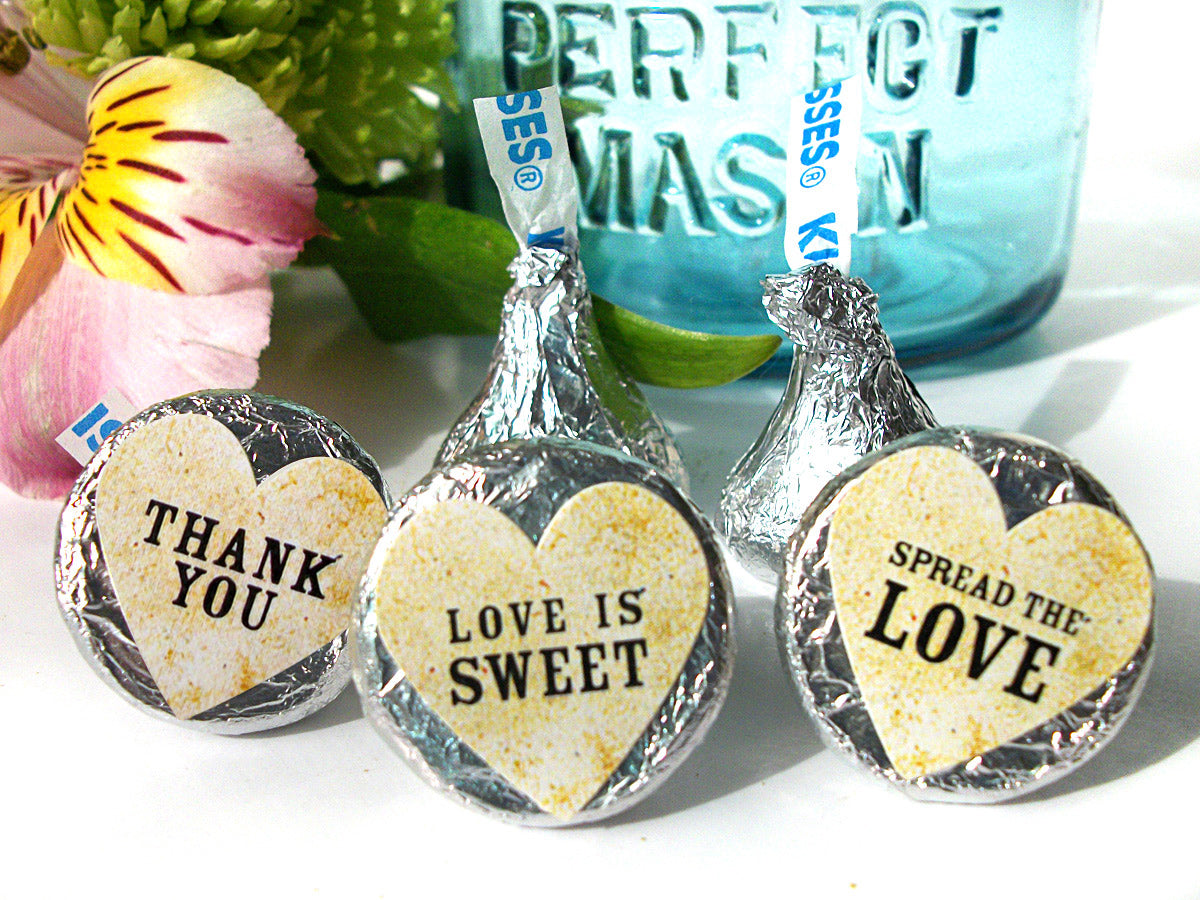 Vintage Hershey Kiss Heart Wedding Labels Jam Jar And Honey Favors Canningcrafts 9842