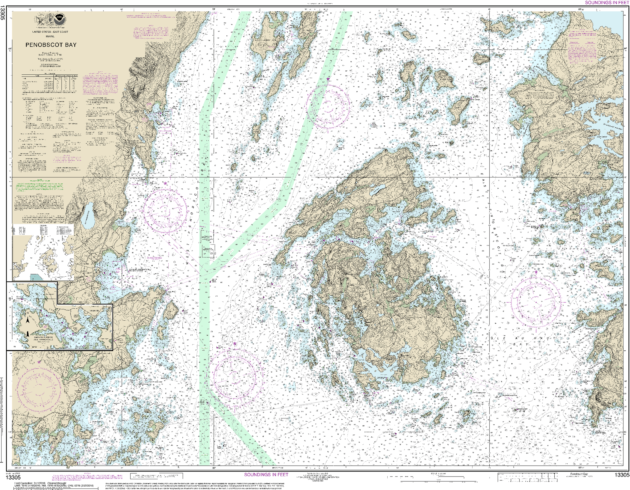 NOAA Nautical Chart 13305 Penobscot Bay;Carvers Harbor and Approaches