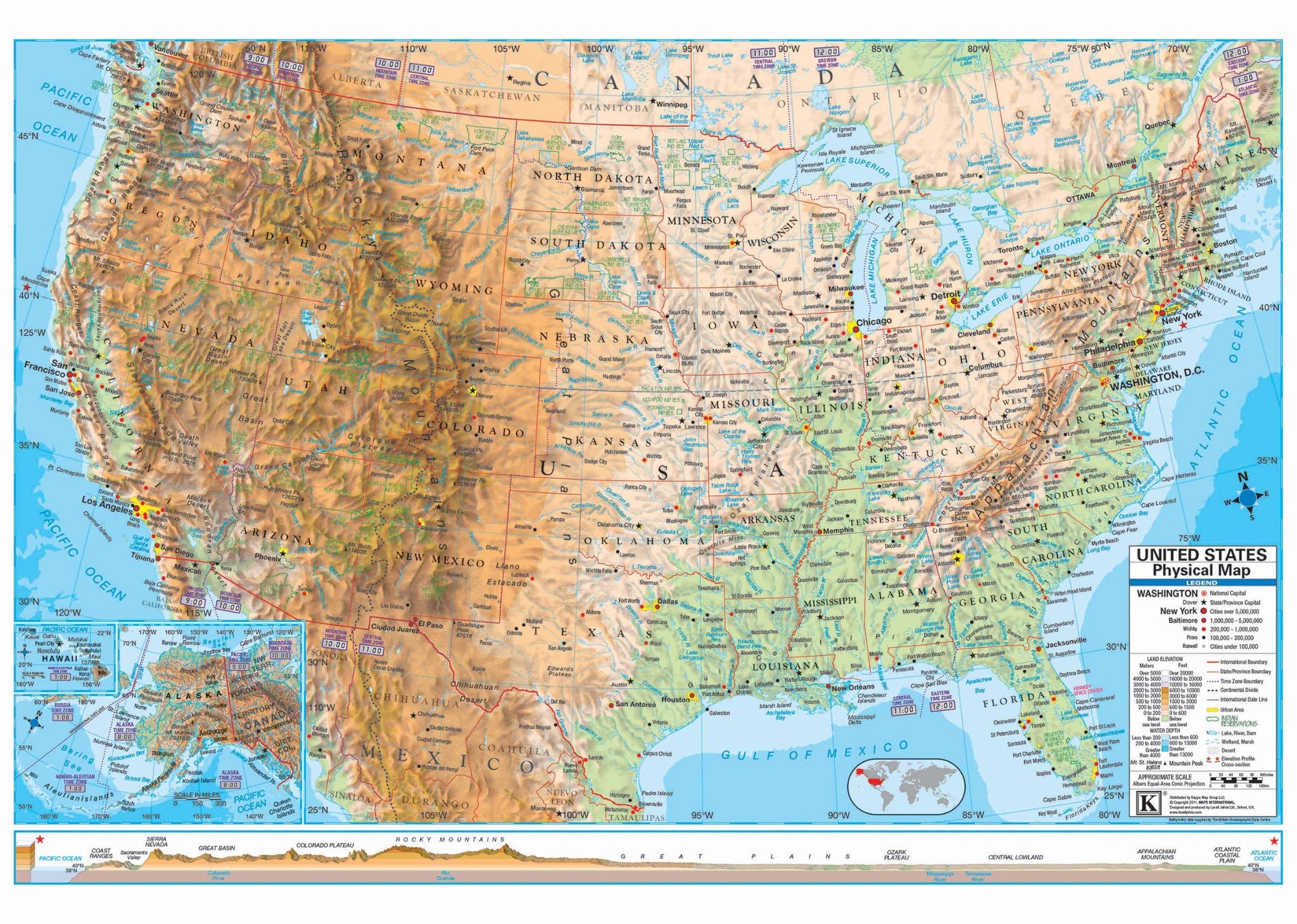 Us Advanced Physical Mounted Wall Map Framing Available