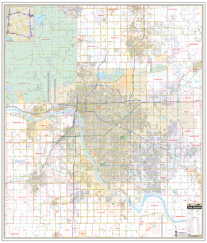 Tulsa, Ok Wall Map - Large Laminated