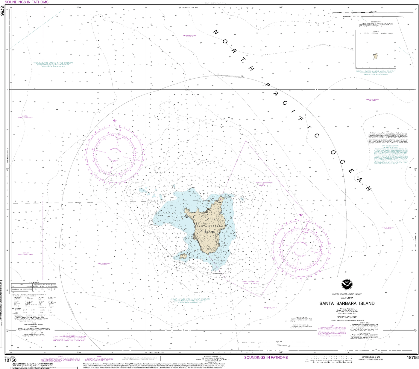 NOAA Nautical Chart 18756 Santa Barbara Island