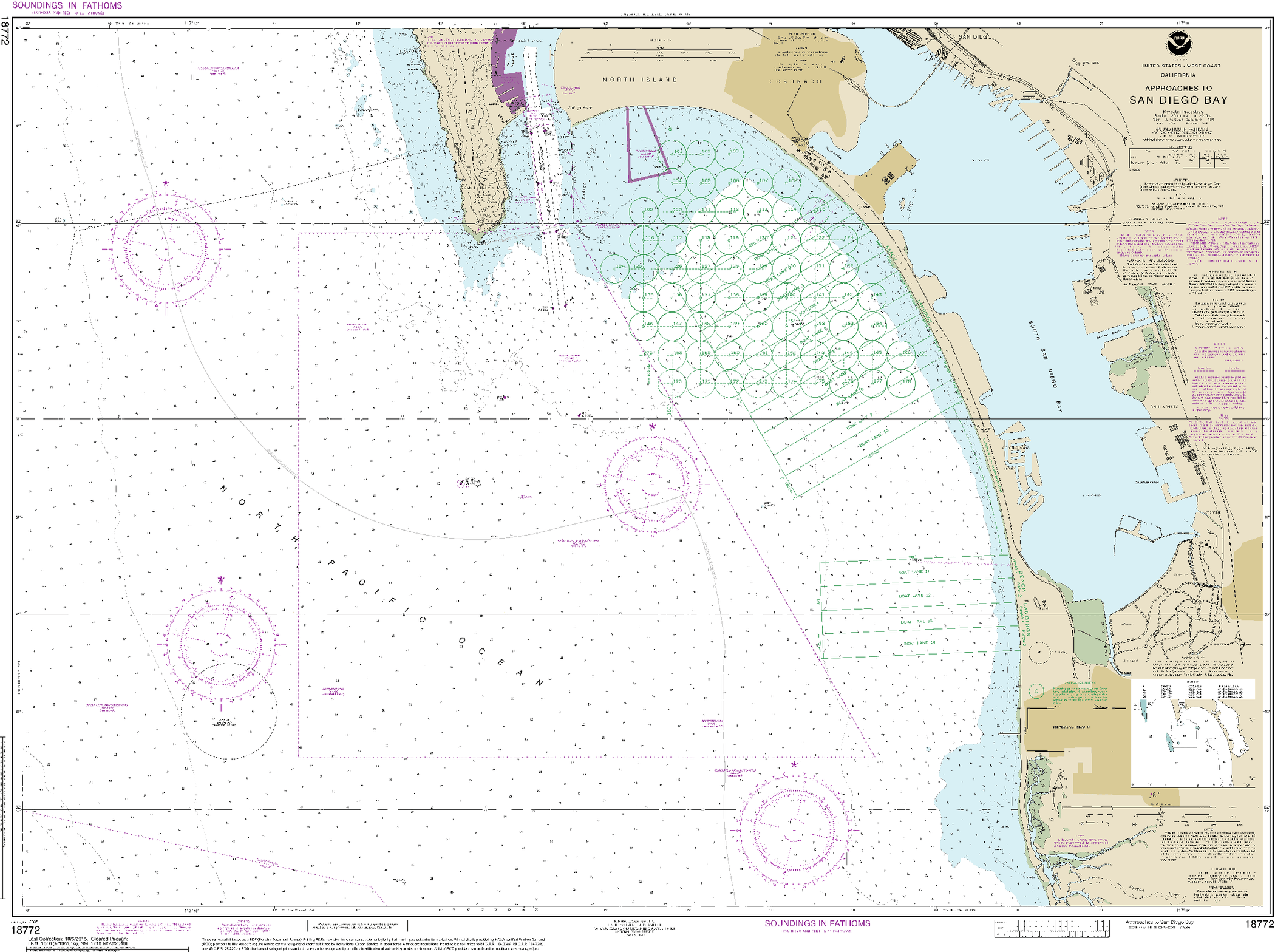 NOAA Nautical Chart 18772: Approaches to San Diego Bay