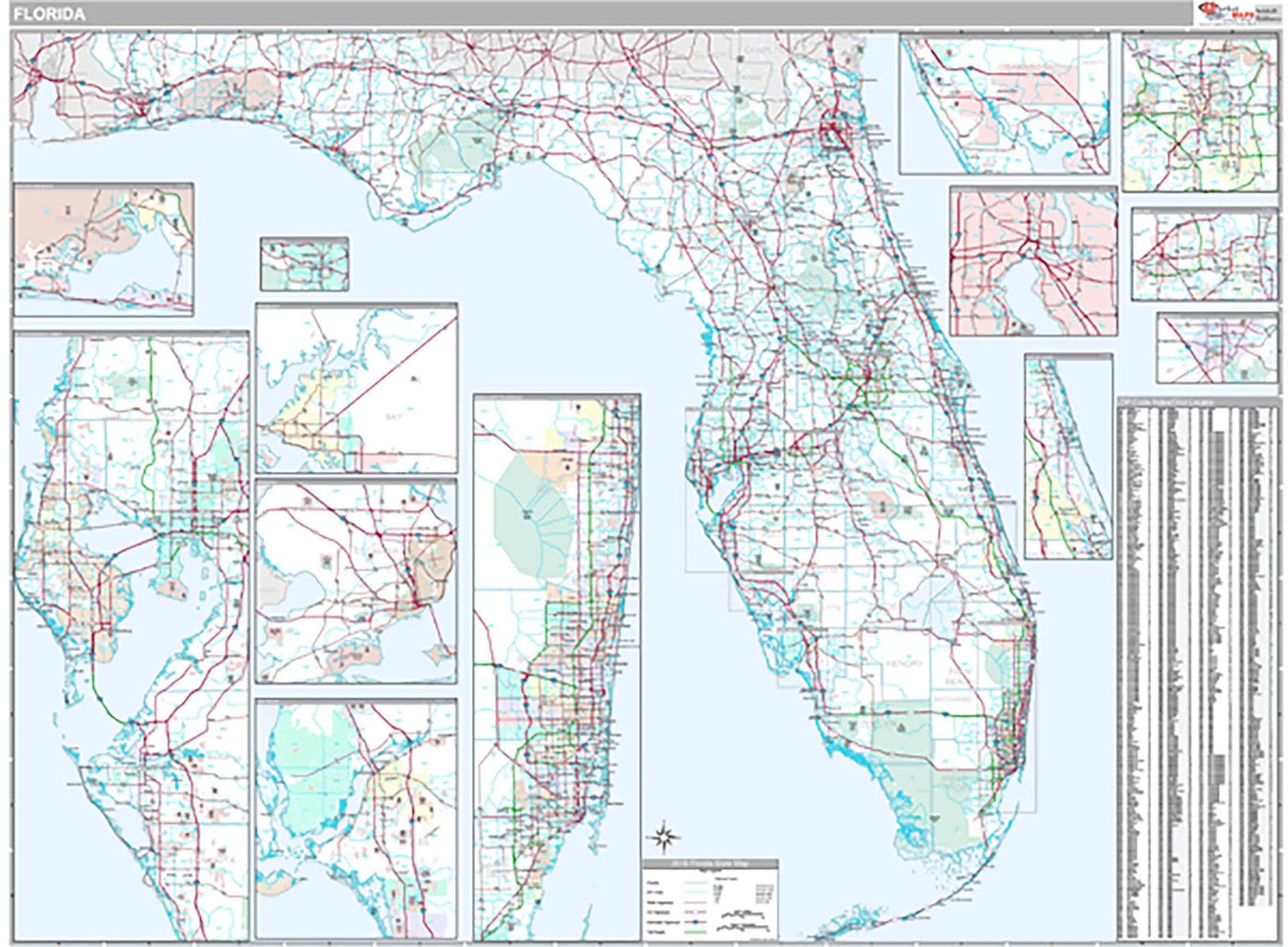 Central Florida Zip Code Map Wall