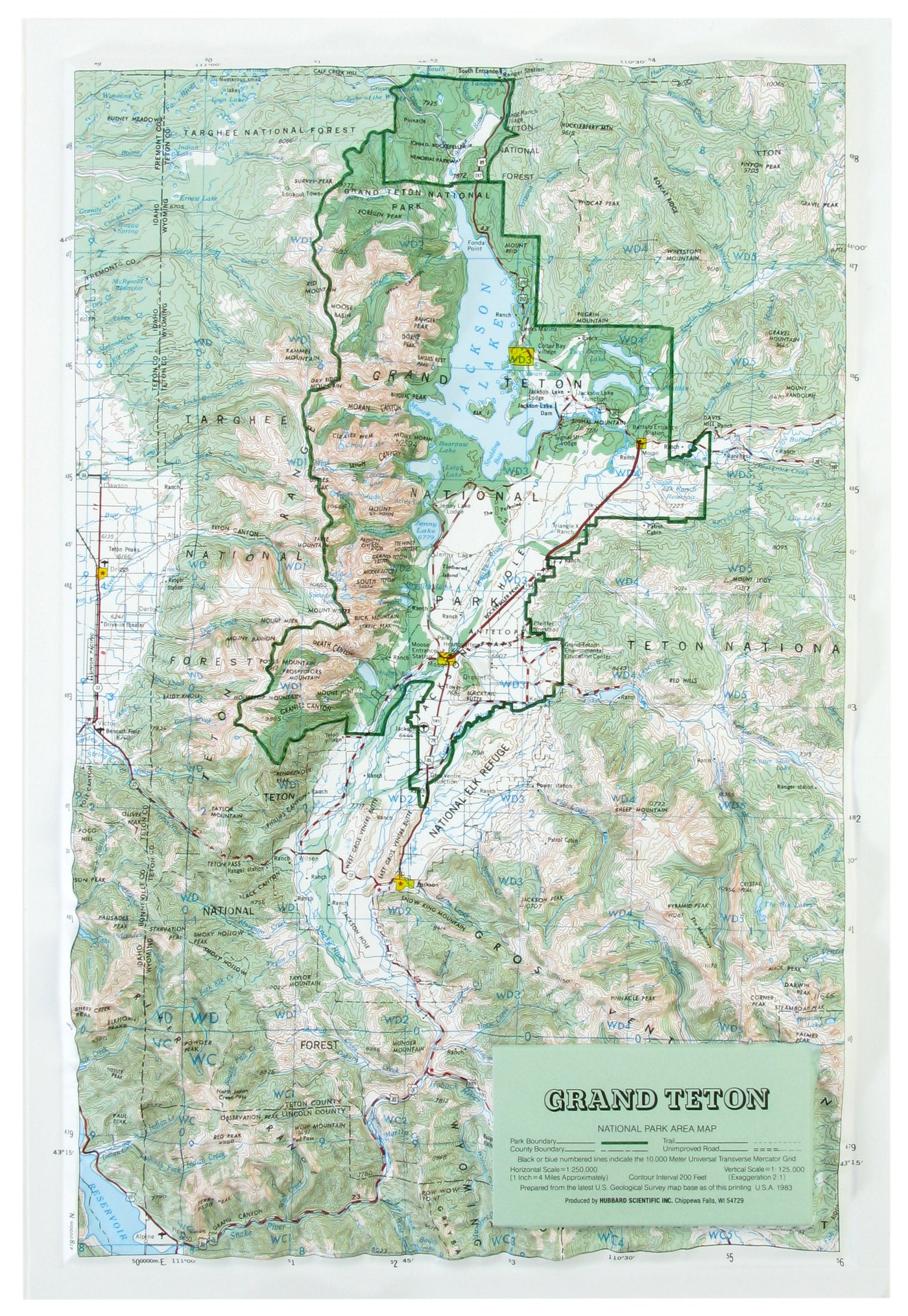 Grand Teton National Park 3d Raised Relief Map
