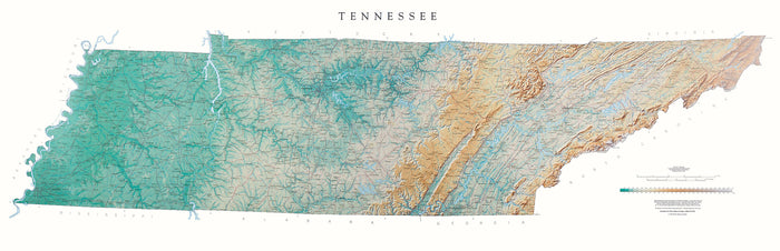 Tennessee Topographical Wall Map By Raven Maps 21 X 65   TENNESSEE Topographical 700x 