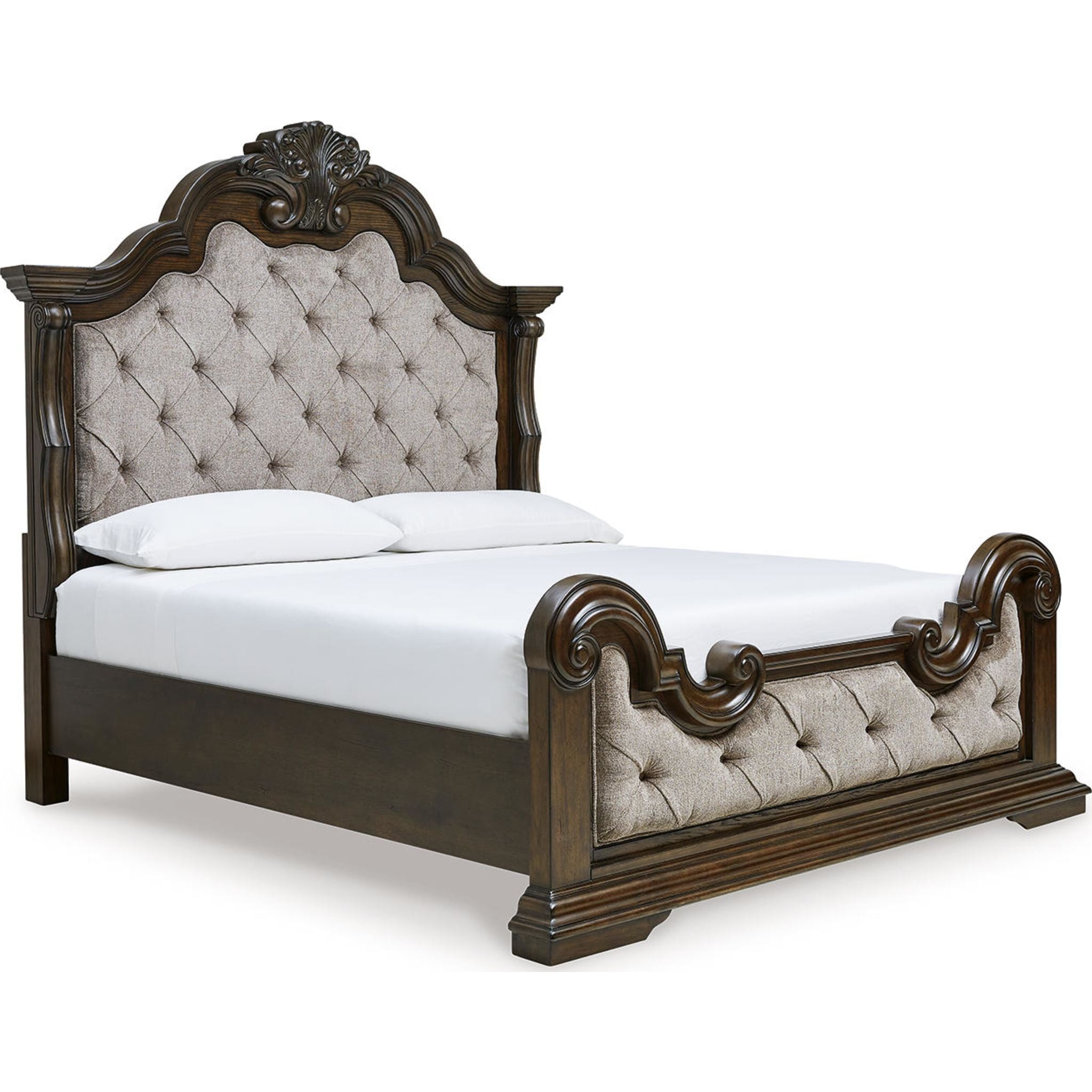 Maylee Upholstered Bed - Dark Brown - schwartz product image