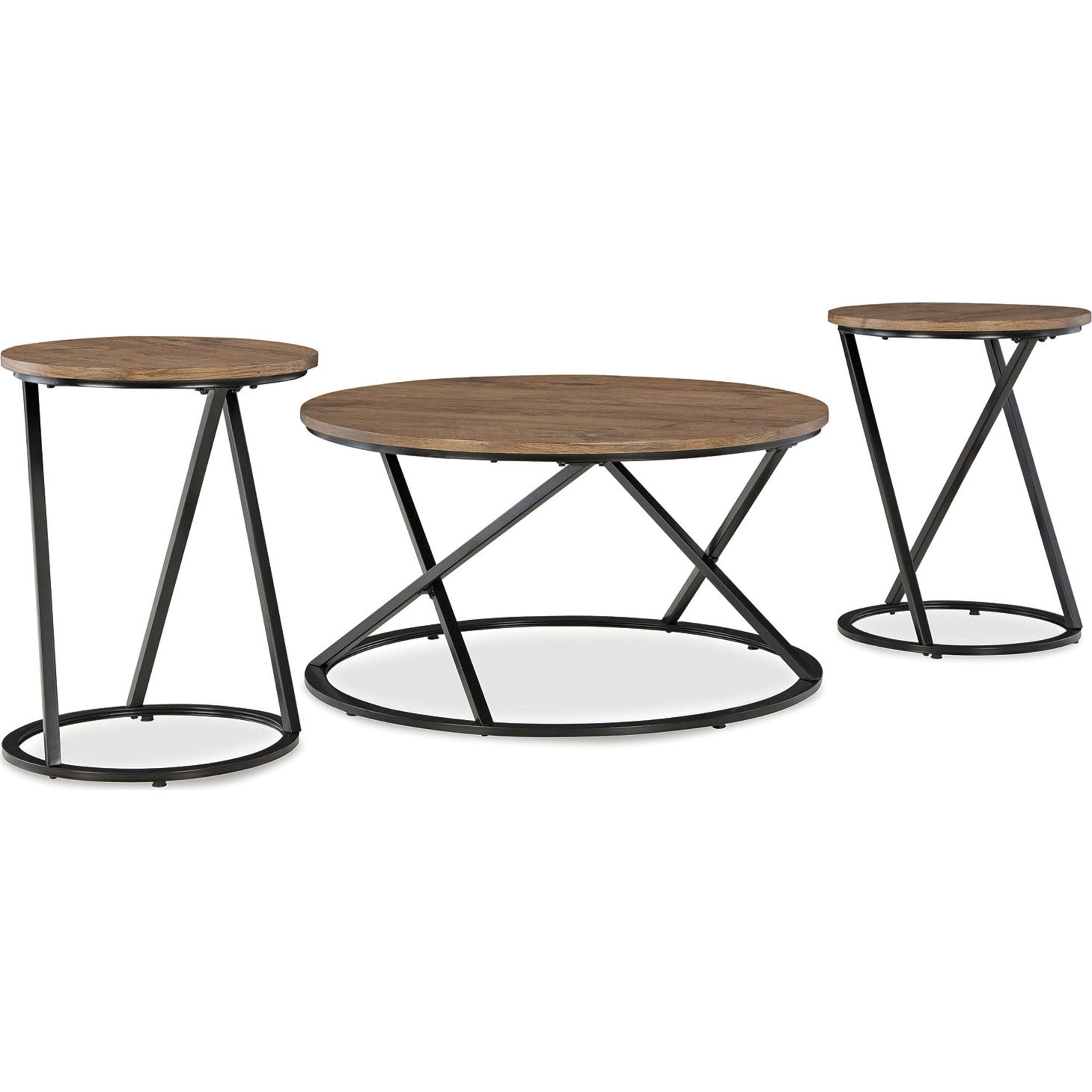 Cassbryn Brown/Black 3-Pack Tables