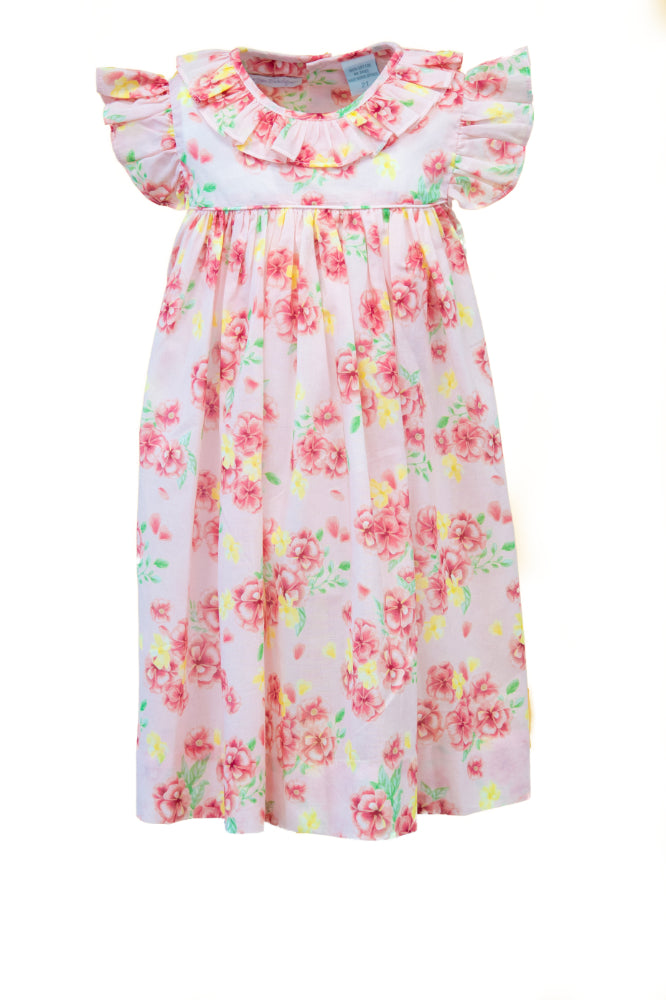 Wholesale Flashy Floral Toddler Dress with Collar – Imagewear