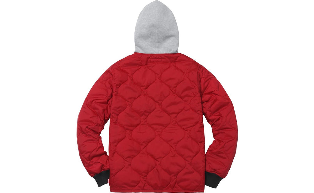 supreme quilted liner hooded jacket yellow plaid