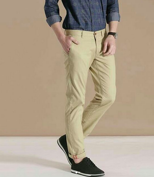 black shoes beige chinos