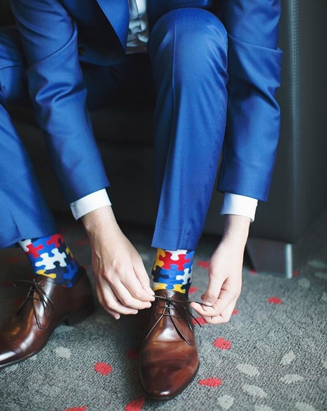 navy socks with black shoes